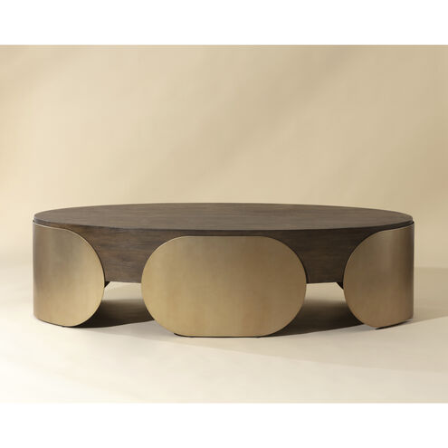 Amarula 65 X 35 inch Dark Brown / Antique Brass Outdoor Coffee Table
